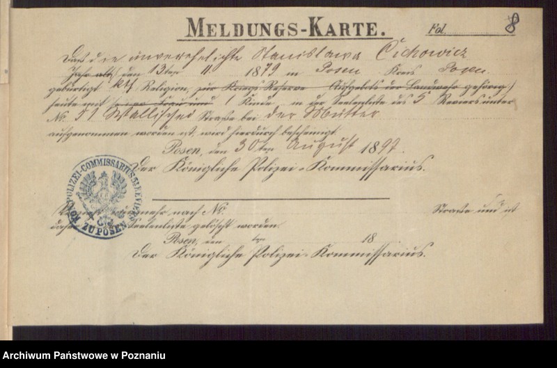 Obraz 10 z jednostki "Die von den Verlobten beigebrachten Urkunden zur Eheschliessung pro 1897"