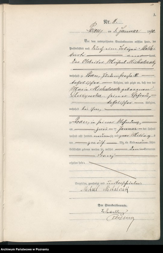 Obraz 14 z jednostki "Księga urodzeń t. I"