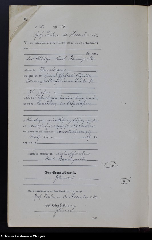 image.from.unit.number "Sterbe-Neben-Register Nr 1 - 14 [ Księga zgonów - wtóropis ]"