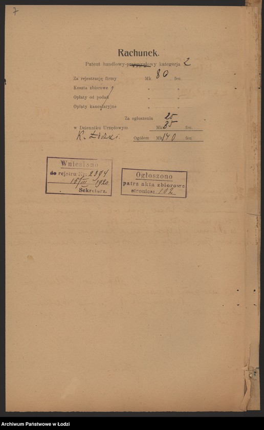 Obraz 9 z jednostki "Lejb Brauner, Ludwik Halwie- sprzedaż towarów łokciowych"