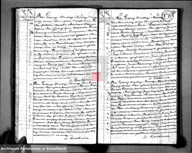 image.from.unit.number "Akta urodzonych gminy wieysieyskiey, powiatu seyneńskiego w departamencie łomżyńskim od 1-go stycznia 1816 roku"