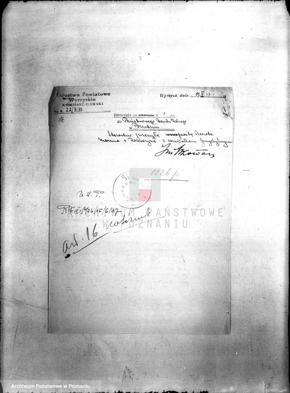 Obraz 20 z jednostki "/Podania rolników o ulgi w spłacie należności Funduszu Obrotowego Funduszu Obrotowego Reformy Rolnej z terenu powiatu wyrzyskiego"