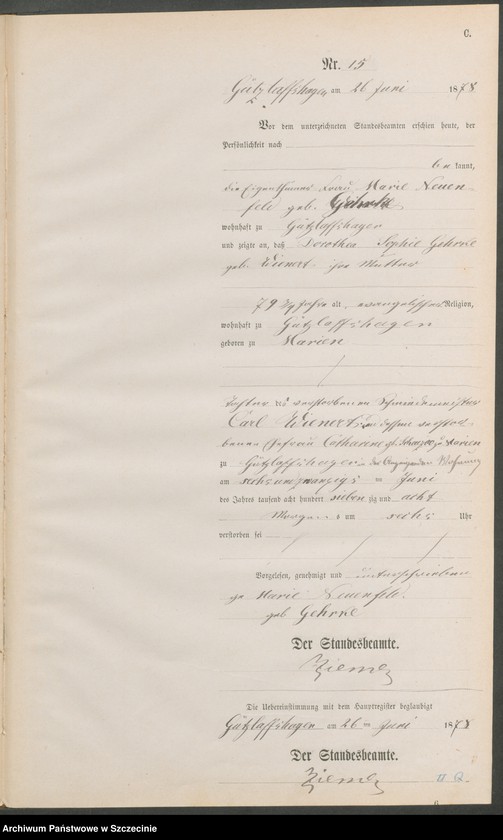 Obraz 18 z jednostki "Sterbe-Register (Neben-Register)"