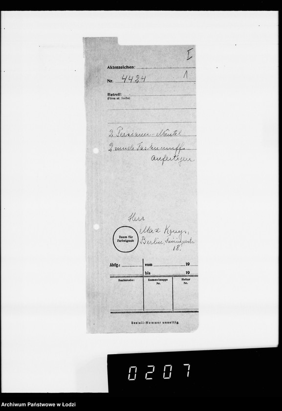 Obraz 5 z jednostki "Kürschnerei. [Zamówienia, rachunki i świadectwa dostaw]"
