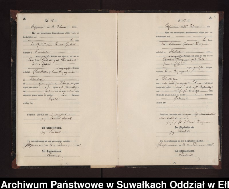 image.from.unit.number "Geburts-Neben-Register des Preussischen Standes-Amtes Stasswinnen Kreis Loetzen"