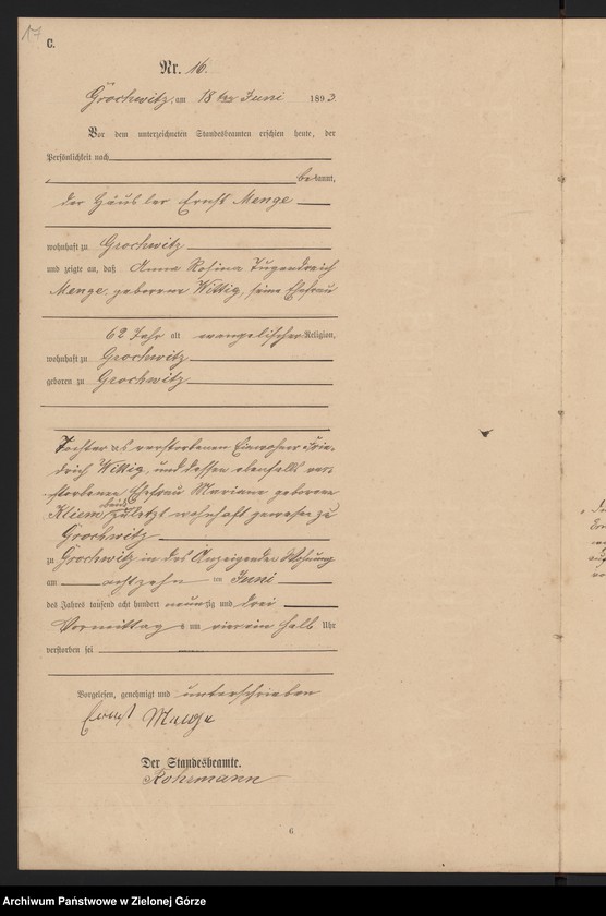 Obraz 19 z jednostki "Sterbe-Haupt-Register"
