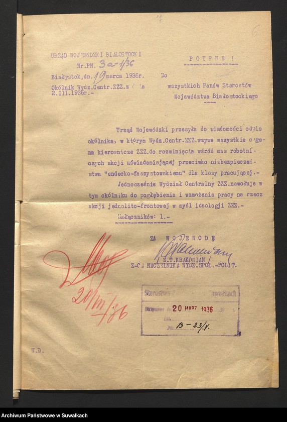 image.from.unit.number "[Wykaz związków zawodowych istniejących w powiecie wg. stanu na dzień 1. I 1937 r. oraz korespondencja]"