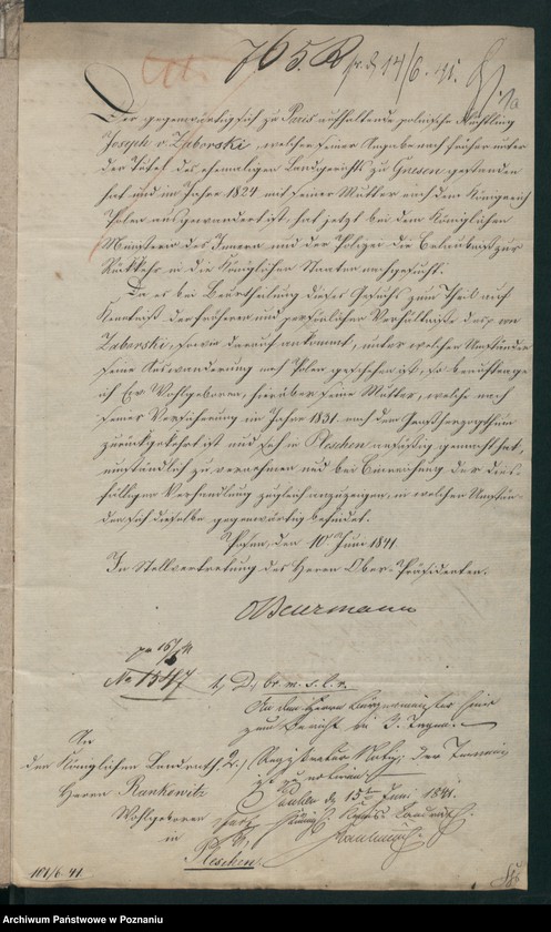 Obraz 5 z jednostki "A. betr. den diesseitigen Untertanen polnischen Flüchtling Joseph von Zaborski"