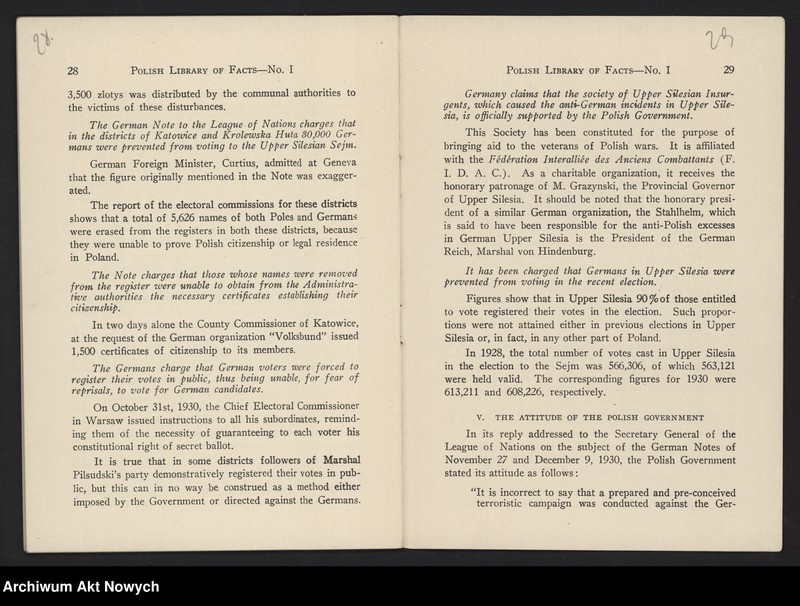 image.from.unit.number "American Polish Chamber of Commerce and Industry in the United States, Inc.; Załączniki: 1) Polish Library of Facts, No. I. Polish-German Relations; N.Y. 1931 (broszura); 2) Program przyjęcia na cześć I. J. Paderewskiego, 18 V 1932 (druk); L.1"