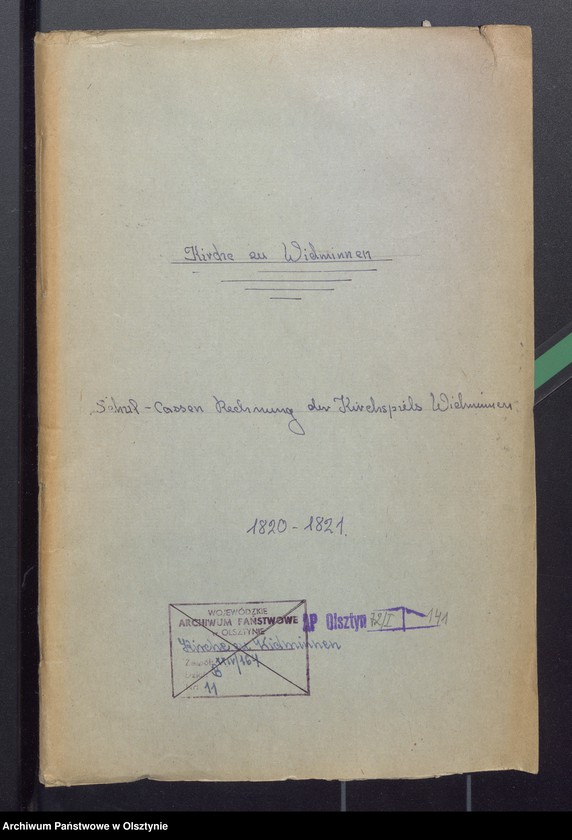 image.from.unit.number "Schul-Cassen Rechnung des Kirchspiels Widminnen"