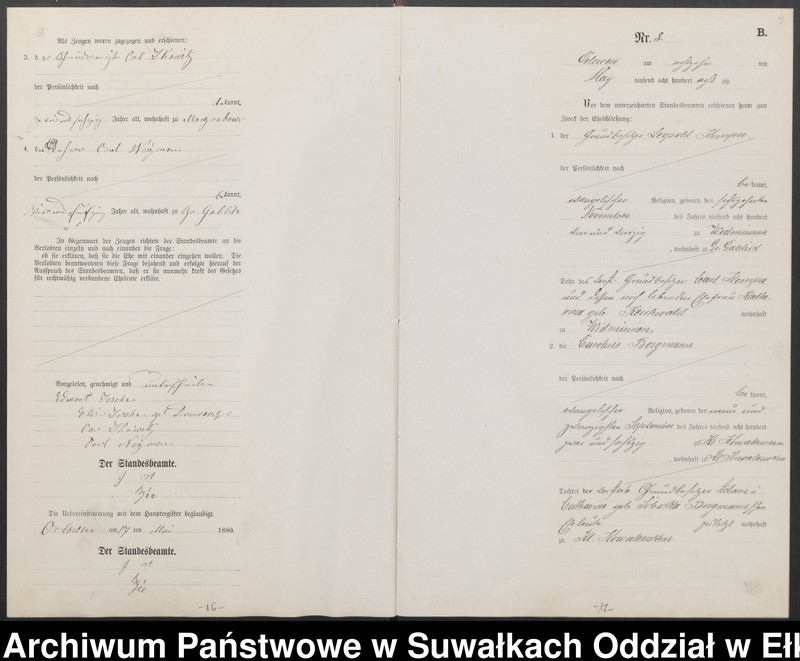 image.from.unit.number "Heiraths-Neben-Register des Preussischen Standes-Amtes Orlowen Kreis Loetzen für das Jahr 1880"