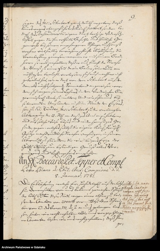 image.from.unit.number "[Liber missivarum]. Register über vorstehende Briefe von Jahr 1781. Register derer an welche vorstehende Briefe geschrieben worden"