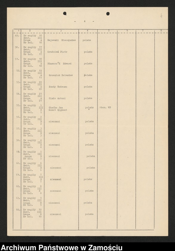 Obraz 5 z kolekcji "Cmentarz wojenny „Rotunda” w Zamościu - wykaz poległych111"