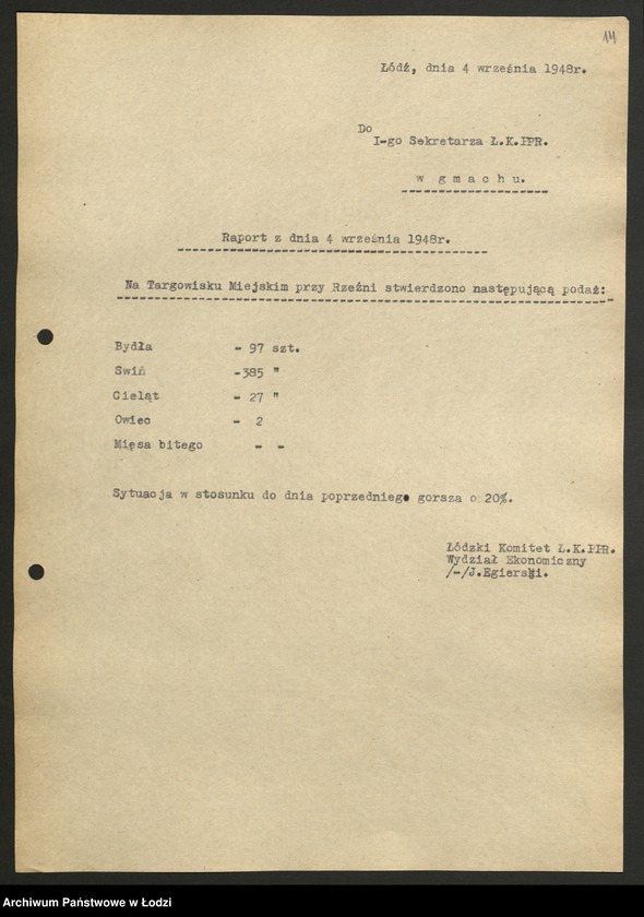Obraz 16 z jednostki "Dzienne raporty podaży mięsa"