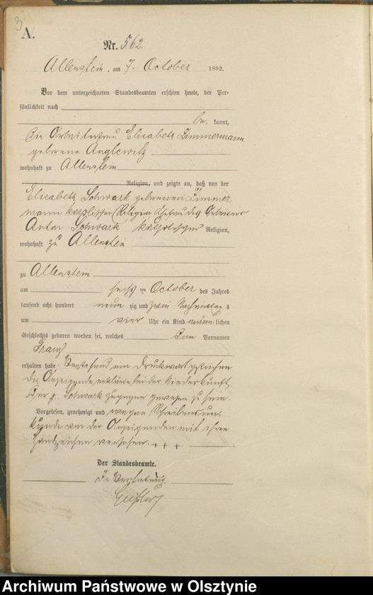 image.from.unit.number "Geburts-Haupt-Register Tom III,Nr 561 - 751"