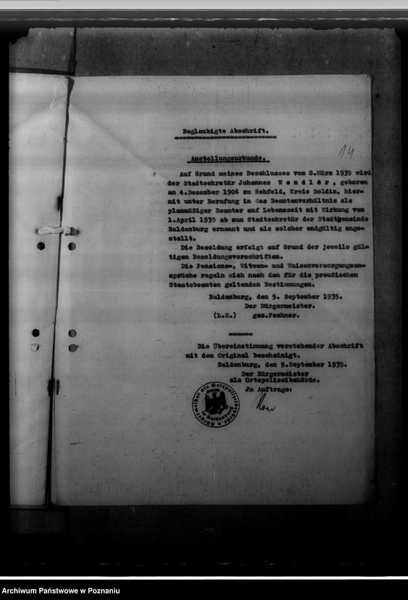 Obraz 18 z jednostki "Wendler, Hans - komisarz obwodowy"