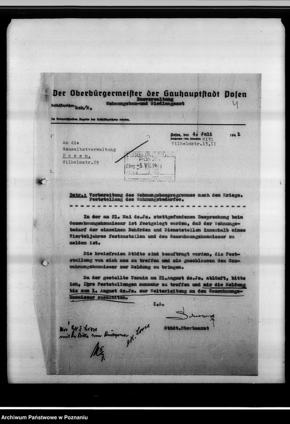 Obraz 9 z jednostki "Vorbereitung des Wohnungsbauprogrammes nach dem Kriege. Feststellung des Wohnungsbedarfes."