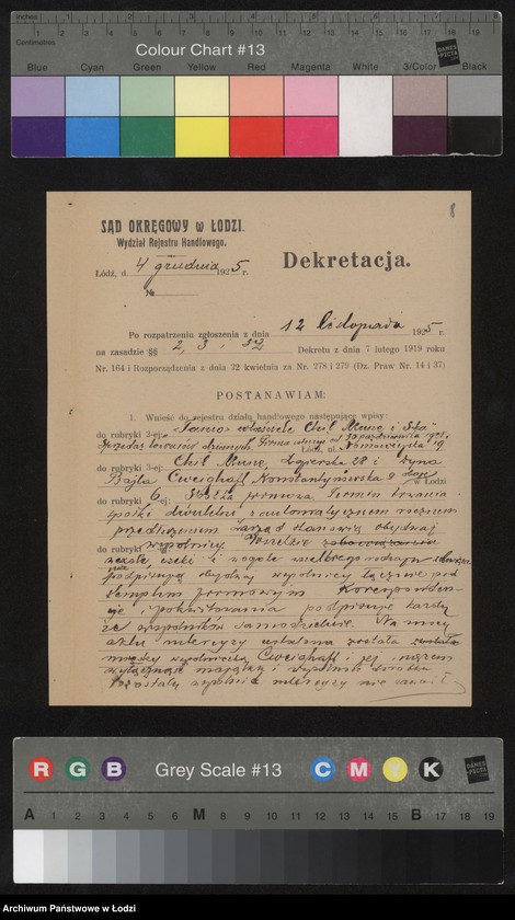 Obraz 10 z jednostki ""Tanio" wł. Chil Mune i S-ka- sprzedaż towarów dzianych"