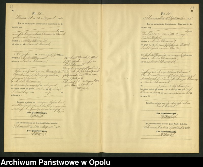 image.from.unit.number "Sterbe-Neben-Register Standesamts Schmardt pro 1895"