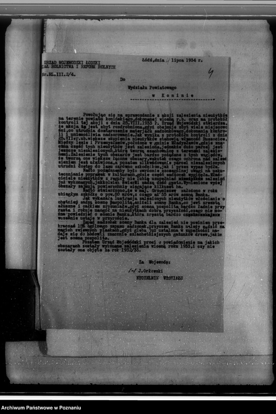 Obraz 8 z jednostki "Akta sprawy zalesienia nieużytków w powiecie konińskim"