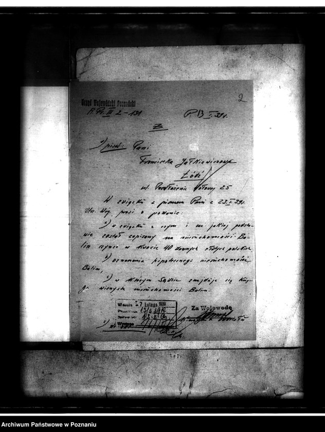 Obraz 6 z jednostki "Wykreślenie czynszu z majątku Balin /gmina Niewiesz/ powiatu tureckiego"