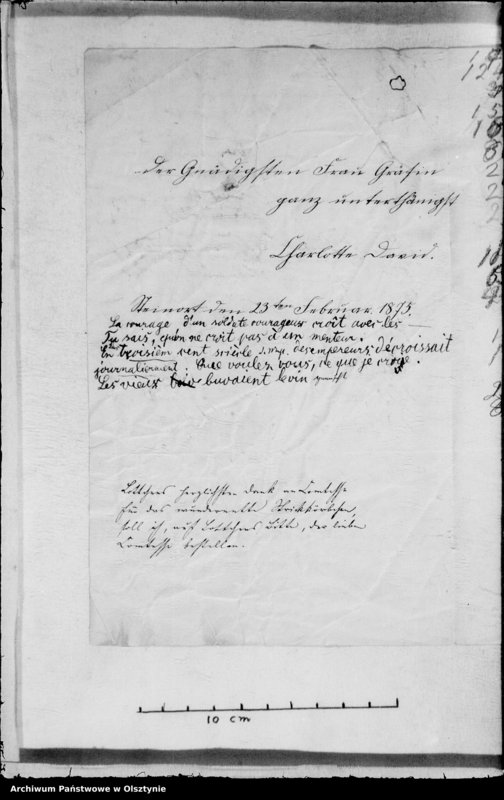 image.from.unit.number "/Kopie der A. Lehndorff des Briefes der Ita v. Bismarck, Mieschens u. Mitas Beschreibungen des Sterbens der Gfin Agnes Hahn über Karl M. H. Lehndorffs Tod, Frh. v. Feut u. Louise v. Weitzel, Regisseur Fr. Frank an Anna Gf. Lehndorff geb. Hahn/"