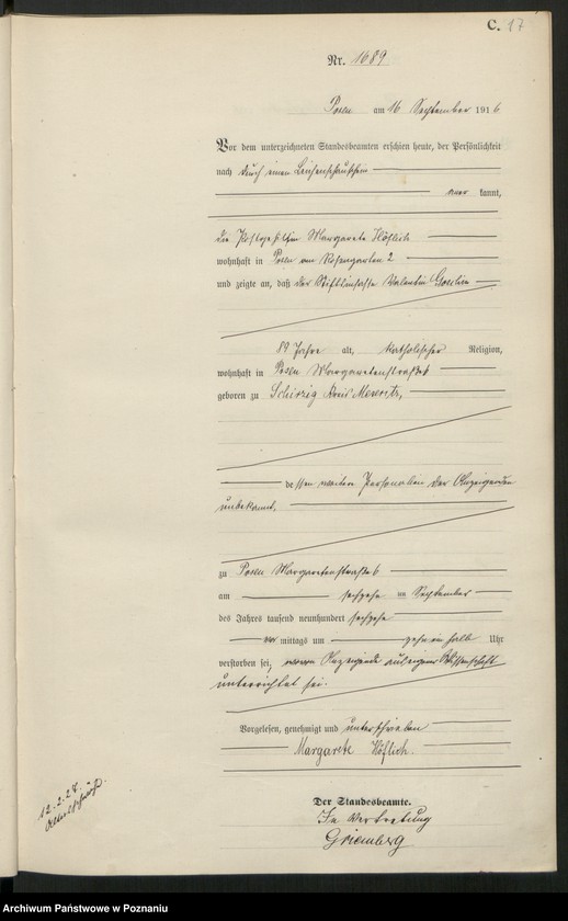 Obraz 19 z jednostki "Księga miejscowa zgonów tom IV [Rejestr główny zgonów]"