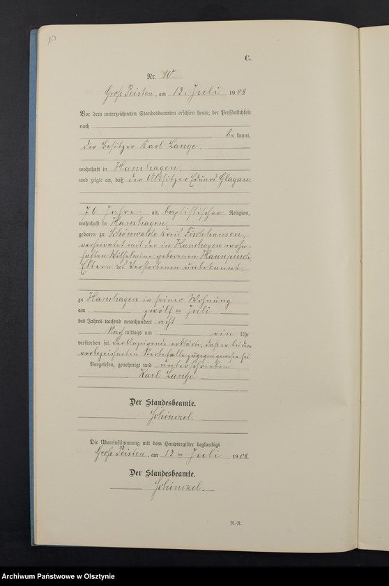 Obraz 12 z jednostki "Sterbe-Neben-Register Nr 1 - 23"
