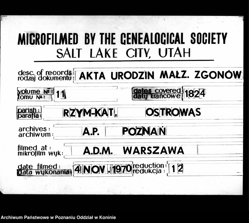 Obraz 1 z jednostki "Księga urodzonych, zmarłych, zaślubionych"