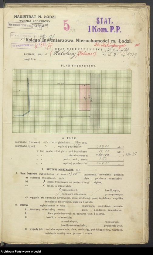 image.from.unit.number "Księga inwentarzowa nieruchomości m. Łodzi ul. Helska"