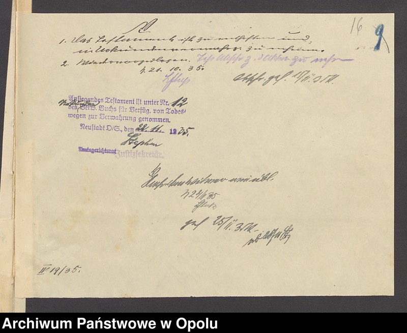image.from.unit.number "Verfügung von Todes wegen des Maschinenbauers Emil Aust und seiner Ehefrau Marta geb[orene] Steiner in Neustadt"