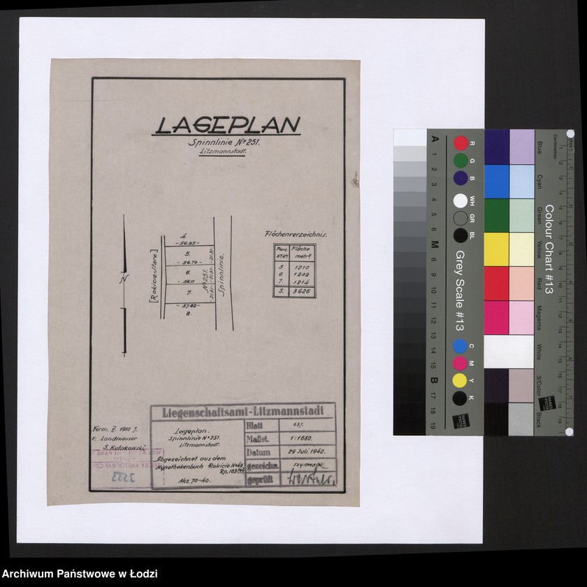 Obraz 1 z jednostki "Lageplan Spinnlinie Nr 251 Litzmannstadt"