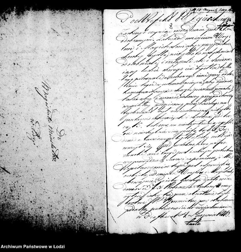 Obraz 11 z jednostki "Akta tyczące się urządzeń względem prowadzenia na jarmarki i sprzedawania bez zaświadczeń inwentarza i zaszłych korespondencji"