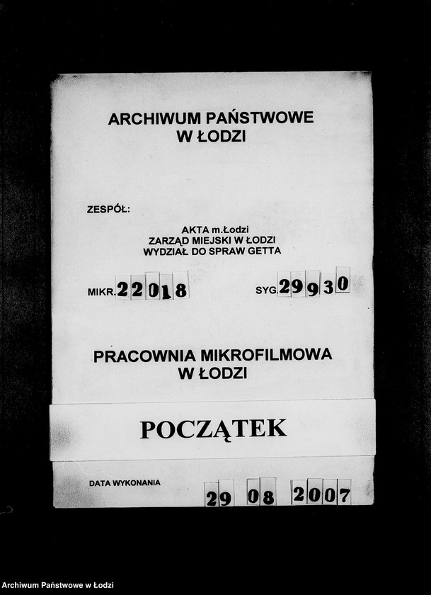 Obraz 1 z jednostki "Gestapo Kulmhof Leslau 400-436 [Kartoteka skonfiskowanego majątku ruchomego u Żydów]"