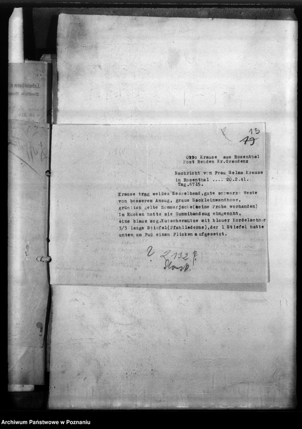 Obraz 19 z jednostki "Otto Krause aus Rosenthal, Kreis Grandenz (Grudziądz)"