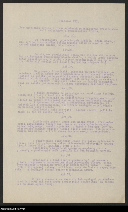 image.from.unit.number "Posiedzenie Rady Ministrów 2 X 192(?). Załącznik do porządku obrad w postaci Ustawy Prasowej"