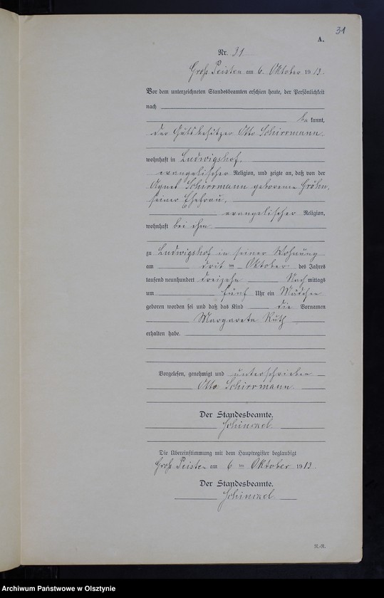 image.from.unit.number "Geburts-Neben-Register Nr 1 - 38 [Księga urodzeń- wtóropis ]"
