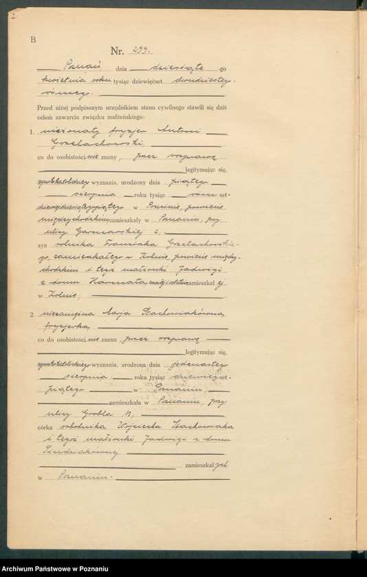 Obraz 4 z jednostki "Księga miejscowa małżeństw tom II [Rejestr główny małżeństw]"