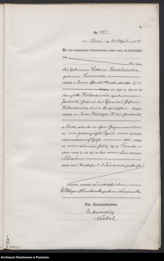 Obraz 11 z jednostki "Księga miejscowa urodzeń tom II [Rejestr główny urodzeń]"