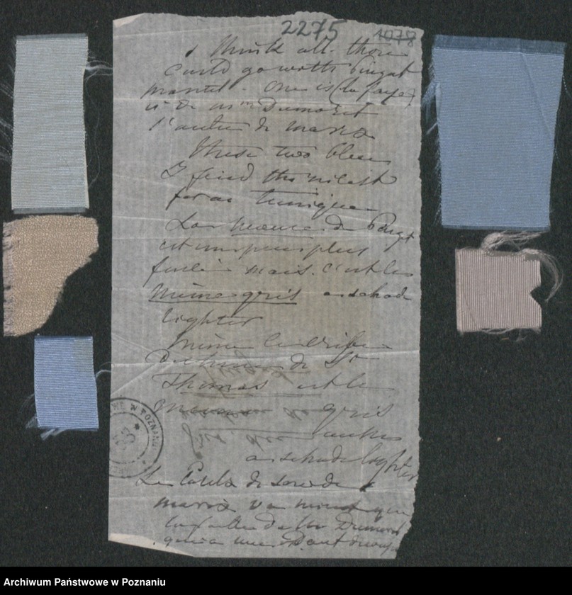 Obraz 11 z kolekcji "Szkice krawieckie w korespondencji Józefy Radolińskiej (1809-1880) z jej synem Hugonem (1841-1917) i synową Lucy Catherine Wakefield111"