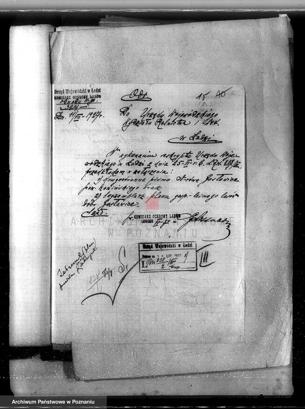 Obraz 19 z jednostki "Sprawa zmiany rodzaju użytkowania 426,34 ha gruntów leśnych w majątku Gosławice powiat koniński celem utworzenia deputatu rolnego dla staży leśnej"