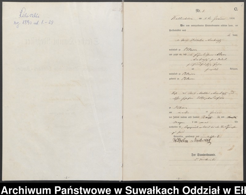 image.from.unit.number "Sterbe-Haupt-Register des Königlichen Preussischen Standes-Amtes Kallischken Kreis Johannisburg"
