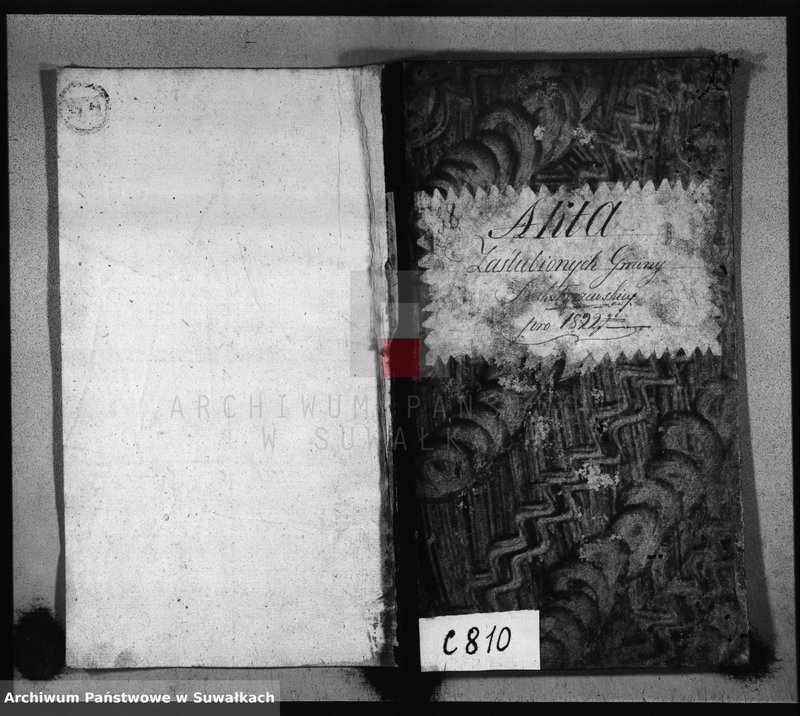 image.from.unit.number "Akta Zaślubionych Gminy Bakałarzewskiey pro 1822-gi"