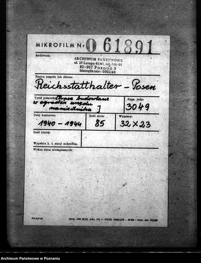 Obraz 2 z jednostki "Prace budowlane w ogrodzie urzędu namiestnika"