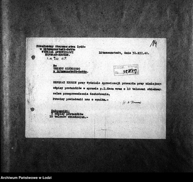 Obraz 17 z jednostki "[Kuchnia nr 309, ul. Mickiewicza 2. Kuchnia nr 83, ul. Mickiewicza 8. Działalność kuchni, personel, konsumenci, kontrole]"