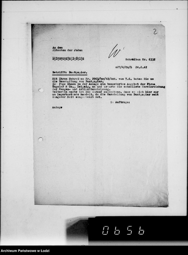 Obraz 6 z jednostki "Buntpapier.[Zapotrzebowania dla Getta]"