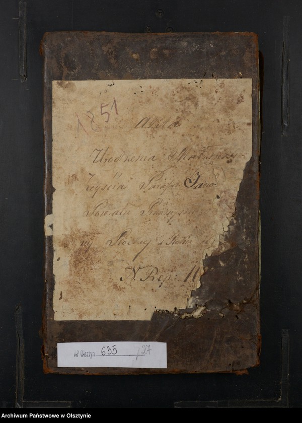 image.from.unit.number "Akta Urodzenia, Małżeństw, Zeyścia Parafii Janowo Powiatu Przasnyskiego Gubernij Płockiej z Roku 1851"