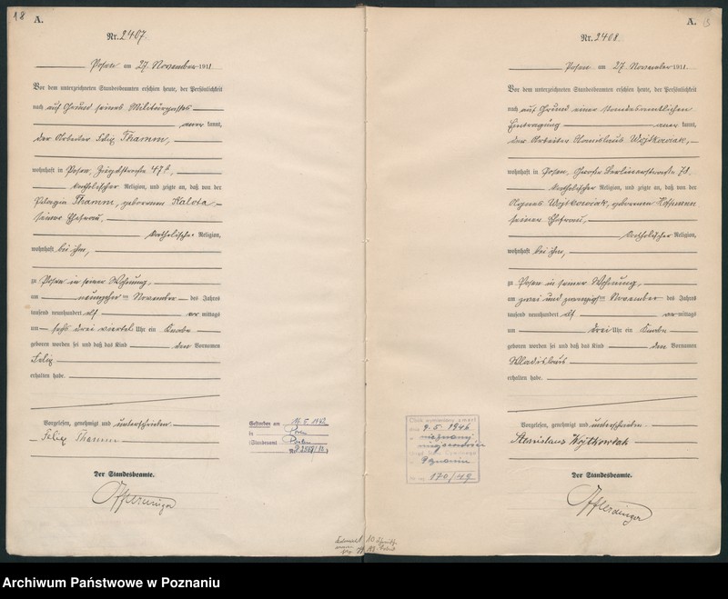 Obraz 13 z jednostki "Księga miejscowa urodzeń tom VI [Rejestr główny urodzeń]"