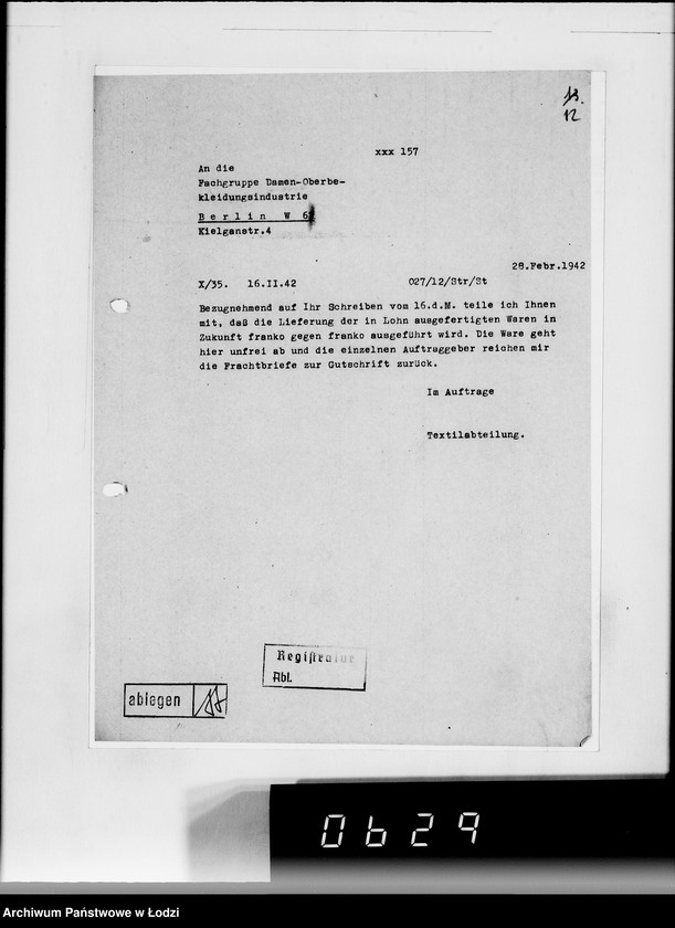 Obraz 17 z jednostki "[Korespondencja z urzędami, instytucjami i firmami] Lit.Fa-Fy."