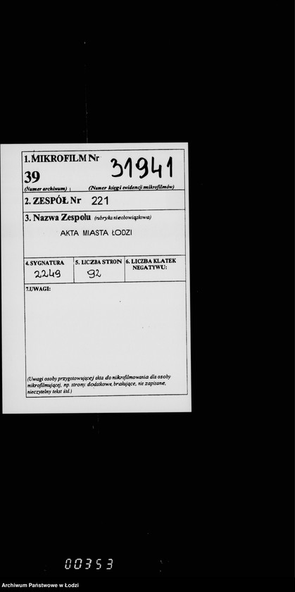 Obraz 2 z jednostki "O činovnikach i služiteljach magistrata g. Lodzi"